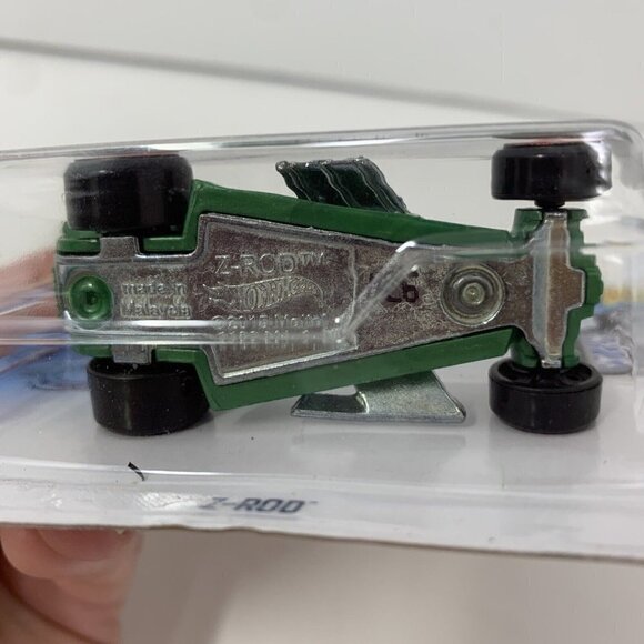 2019 Hot Wheels #166 Rod Squad 10/10 Z-ROD Dark Green w/Black DD8 Spoke Red Rims - Picture 4 of 7